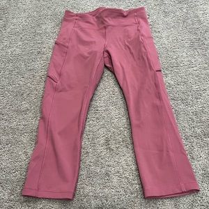 Pink Lululemon Cropped Side Pocket Leggings Size 6